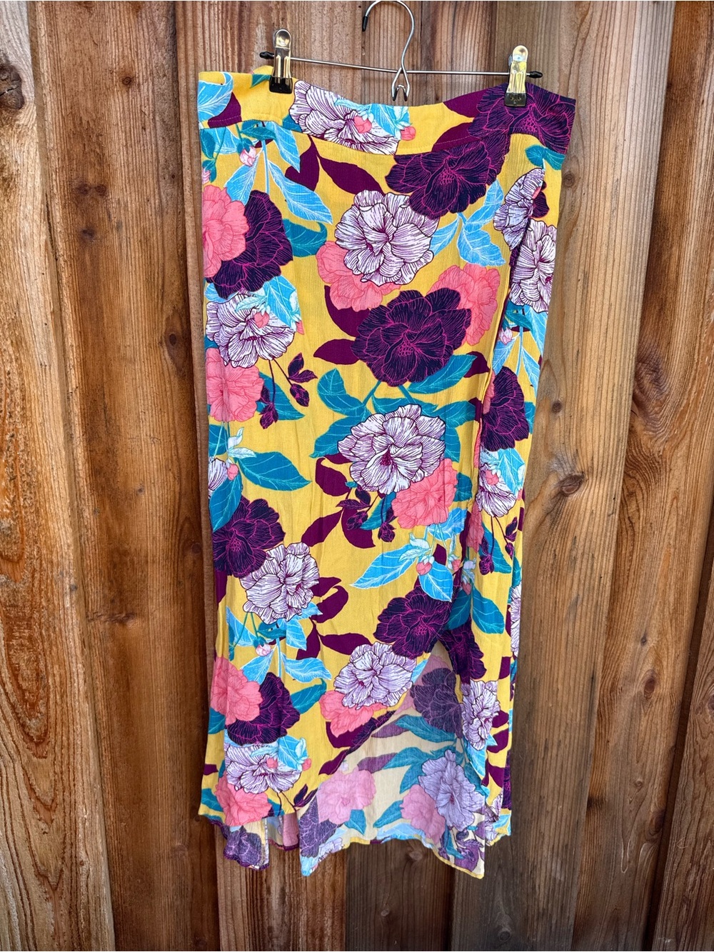 Express Yellow Floral Maxi Skirt